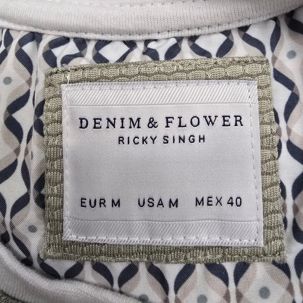 Denim & Flower‎ Ricky Singh Knit T Shirt M Green Minimalist Casual Streetwear